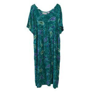 VTG 90s Diane Von Furstenberg The Color Authority Dress M/L Floral Mumu Artsy
